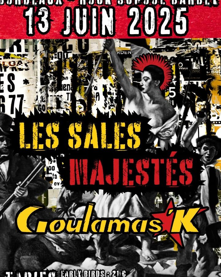 On vous attends tous très nombreux vendredi 13 avec Goulamas&rsquo;K à la Rock School…