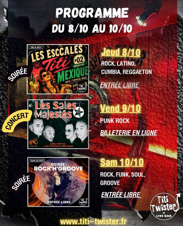 On vous attends tous très nombreux le VENDREDI 9 OCTOBRE au TITITWISTER à…